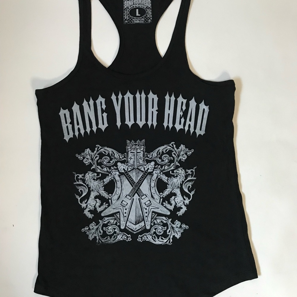 Bang Your Head Black Racerback Tank Top
